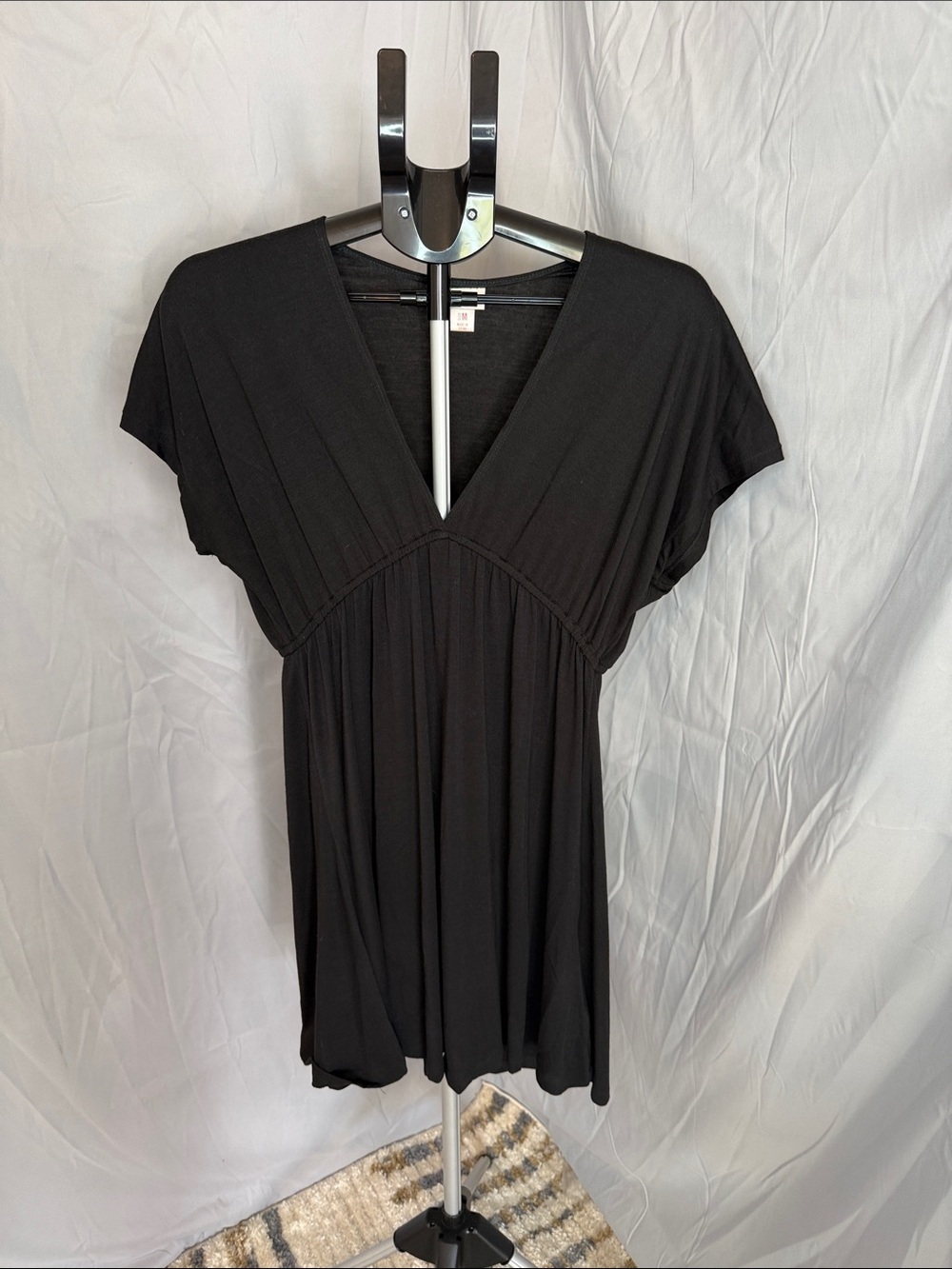 Massimo Black V-Neck Mini Dress